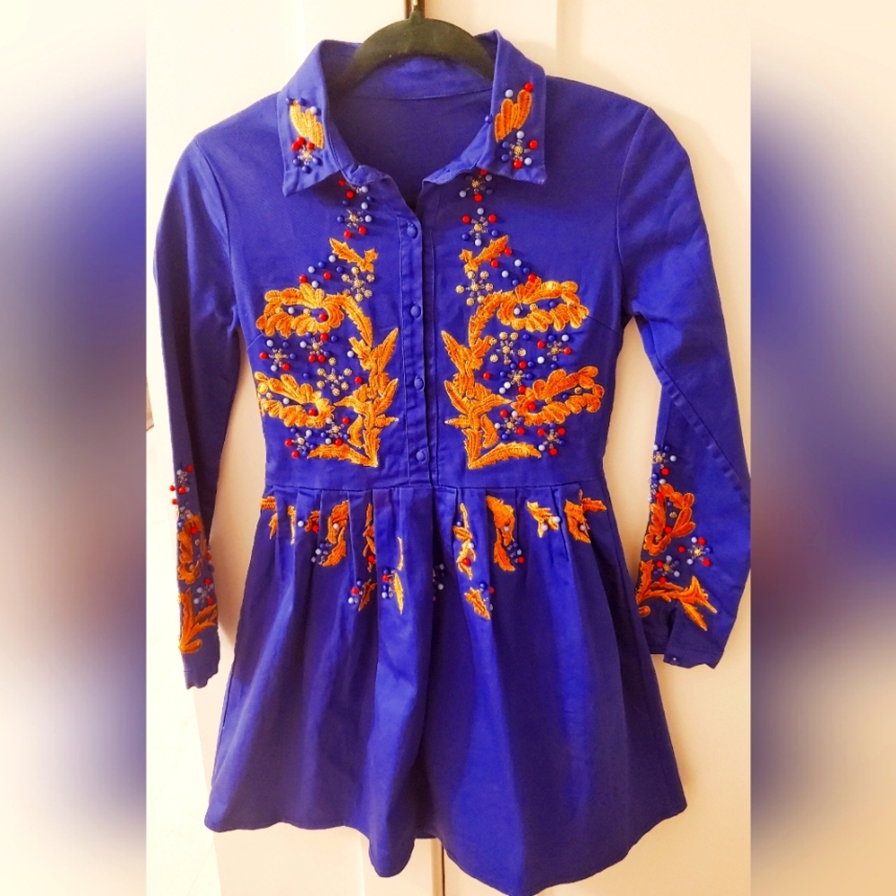 Gorgeous custom handmade dress, vintage, beaded so unique, size small